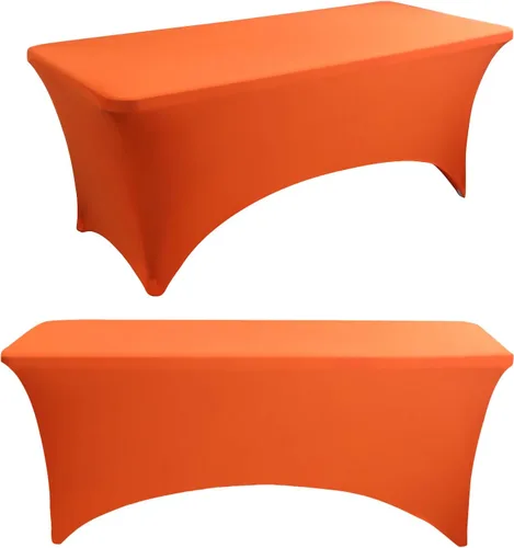 Vista 13 de Paquete de 2 manteles rectangulares elásticos de 6 pies para cocina, comedor, elástico, resistente a las arrugas, de elastano, lavable, para Rosa