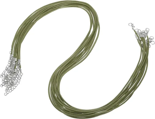 Vista 46 de MECCANIXITY 10 cordones de collar encerado de 18 pulgadas, cadena de collar a granel con cierre de 0.059 in de cuerda de cuero encerado para hacer