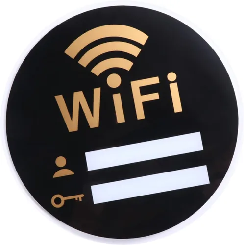 Vista 8 de STOBOK 3 unids pegatinas redondas oficina signo decoración oficina tablero para pared de oficina Wifi acrílico signo wifi contraseña signo