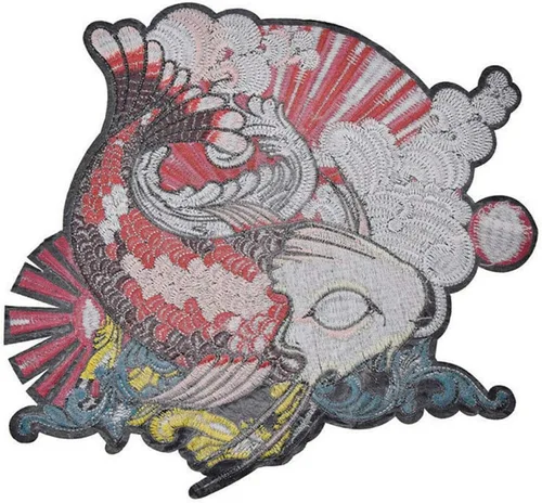 Vista 9 de Wixine Parche bordado de pez Koi japonés para coser con apliques, insignia, bricolaje, decoración de manualidades