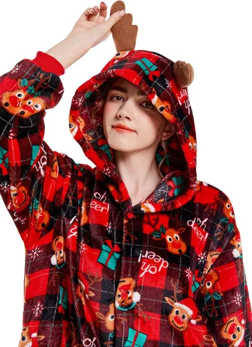 Vista 6 de DELEY Adults Unisex Onesie Halloween Costumes Animal Cosplay Pajamas Warm Sleepwear Homewear