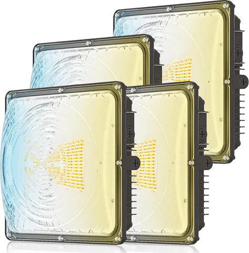 Vista 16 de CINOTON 80W luces de dosel LED 11200LM, luces LED comerciales para tienda 120Vac, luz LED de alta bahía al aire libre IP65 impermeable para techo