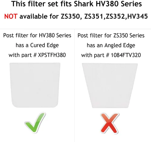 Vista 2 de Juego de filtros de vacío para Shark Rocket DuoClean HV380 HV380W HV381 HV382 HV384Q UV380 ZS360 ZS361C ZS362, 4 filtros de espuma y fieltro, 4