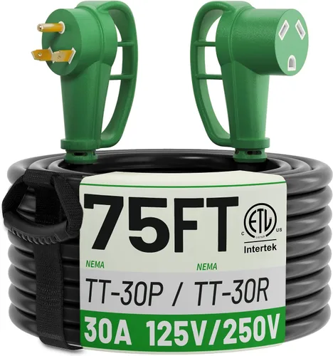 Vista 18 de POWGRN NEMA 14-50P a NEMA 14-50R Cable de extensión de 50 amperios para RV/EV de 6 pies al aire libre con mango de agarre, cable de alimentación
