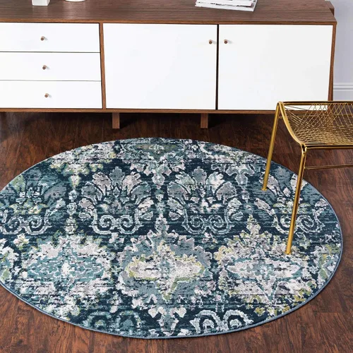 Vista 14 de Unique Loom Sumter Collection - Alfombra de área Brewton (2 pies x 6 pies, azul marino/azul)
