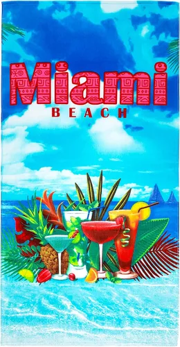 Vista 7 de Beachland Toalla de playa Miami Florida 30 x 60 pulgadas, 100% algodón (Patrulla de Playa)