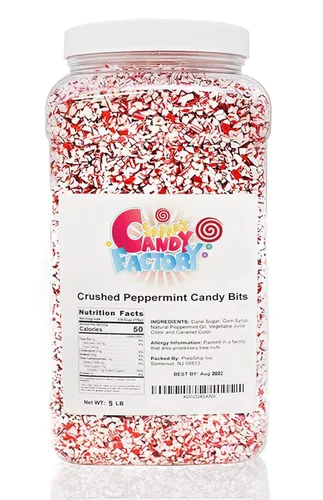 Vista 11 de Sarah's Candy Factory Piezas de caramelo de menta trituradas en bolsa resellable, 1 libra (1 paquete) Crushed Peppermint Candy Pieces Bits in