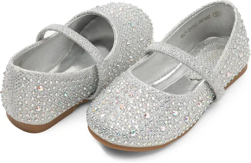 Vista 9 de DREAM PAIRS Zapatos planos Mary Jane con diamantes de imitación para niñas