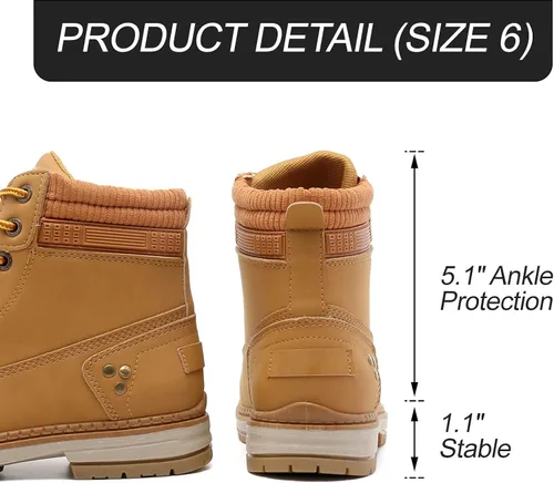 Vista 2 de sofysofy Botas de trabajo para mujer, impermeables, para senderismo, al aire libre, ligeras, cómodas
