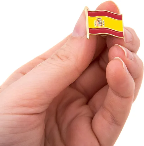 Vista 4 de Pin de solapa de España esmaltado en el campo, hecho de metal para recuerdo, para hombres y mujeres, patriótico español