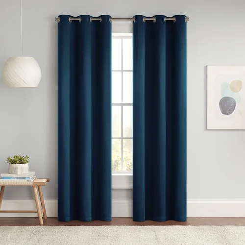 Vista 23 de Eclipse Darrell - Cortinas térmicas blackout para ventana, diseño moderno con ojales, para dormitorio o sala de estar (panel individual), 37 x 54