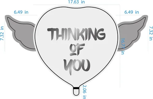 Vista 2 de Thinking of You - Globos celestiales – Regalo conmemorativo de ala de ángel en forma de corazón Condolencia y recuerdo Recuerdo de condolencia