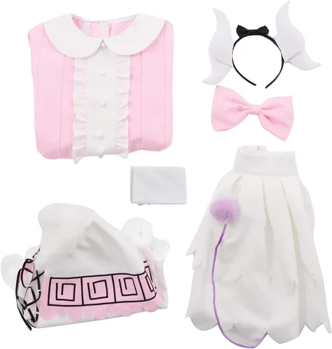 Vista 8 de Haikyuu - Disfraz de anime para mujer, vestido de sirvienta rosa