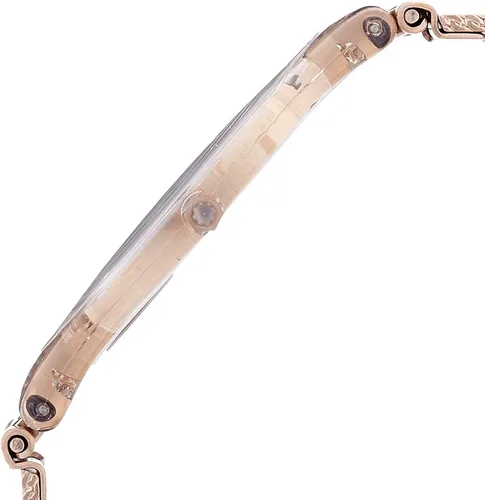 Vista 3 de Swatch SFP115M reloj en tono rosa piel con malla negra para mujer
