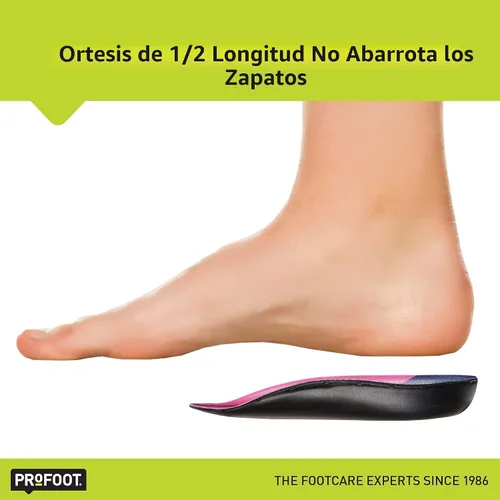 Vista 5 de PROFOOT Plantillas ortopédicas para fascitis plantar para mujer (tallas 6-10) – Insertos de gel para zapatos para alivio instantáneo del dolor