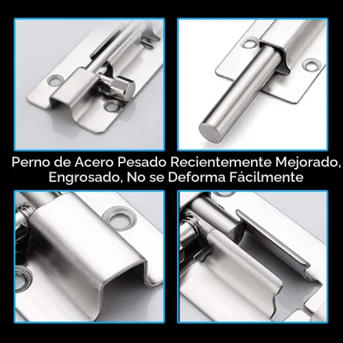 Vista 2 de FATLODA Paquete de 2 pestillos de perno de barril, cerradura deslizante de 3 pulgadas, cerraduras deslizantes de acero inoxidable grueso