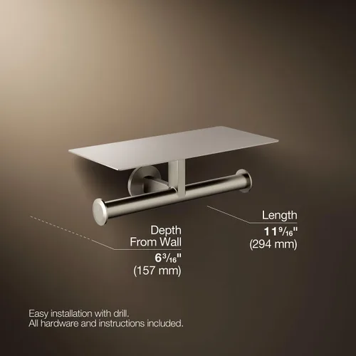 Vista 2 de Kohler 78384-BN Components™ Portarrollos de papel higiénico doble cubierto