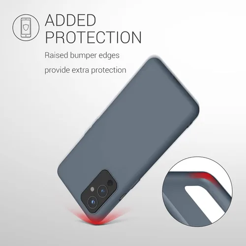 Vista 5 de kwmobile Funda compatible con OnePlus 9 (versión EU/NA) - Funda protectora de silicona TPU suave y delgada - Pizarra oscura