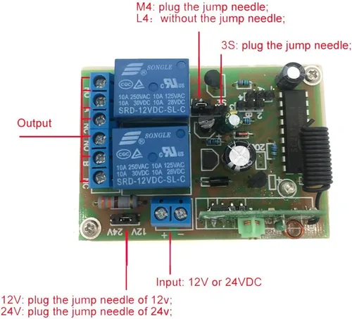 Vista 3 de Bringsmart Receptor controlador de CC de 3 vías 12V-24V 433MHz Control
