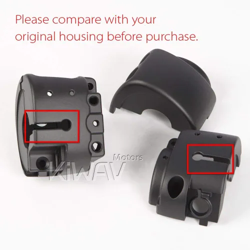 Vista 7 de KiWAV Carcasa de interruptor negra compatible con Harley-Davidson '12-Later Dyna Softail '14-Later XL OEM #71826-11