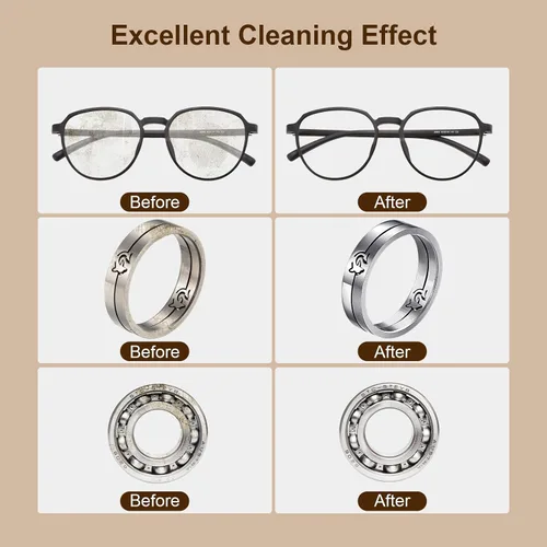 Vista 6 de Limpiador ultrasónico de 30.4 fl oz de 60 W, limpiador ultrasónico de gafas de 40 kHz, máquina ultrasónica para anillos, relojes, piezas pequeñas