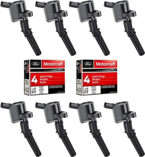 Vista 10 de MAS Bobina de encendido DG508 y bujía SP479 AGSF22WM compatible con Ford 5.4L 4.6L V8 Crown Victoria Expedition F150 F250 Mustang Lincoln Mercury