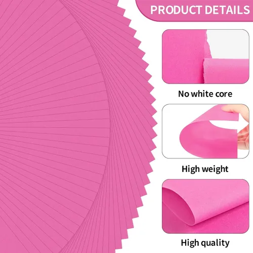 Vista 3 de Uncle Paul 40 hojas de cartulina rosa Bloming – 8.5 x 11 pulgadas de doble cara, papel de impresora de 65 libras, perfecto para álbumes de recortes