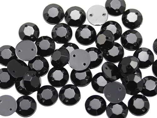 Vista 4 de Allstarco Cuentas de diamantes de imitación para coser con parte trasera plana de 0.472 in para manualidades, gemas redondas de plástico acrílico