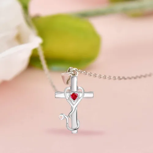 Vista 7 de Collar con colgante de estetoscopio con temática de medicina de plata de ley 925 para doctor o enfermera, regalo para graduación, estudiantes