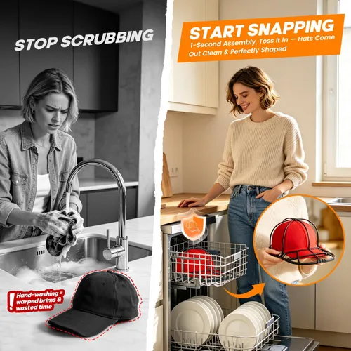 Vista 2 de XQXA Jaula de lavado de sombreros para gorras de béisbol, limpiador de sombreros para lavadora y lavavajillas, se adapta a gorras de adultos