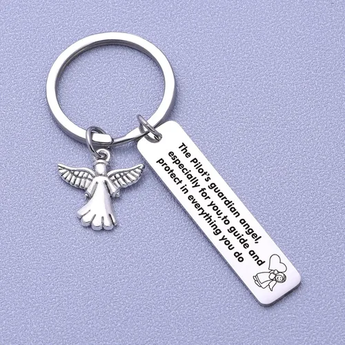 Vista 3 de RSZOTW Llavero piloto piloto de aviación, joyería para marido de viaje seguro para hermana, regalo de BFF joyería