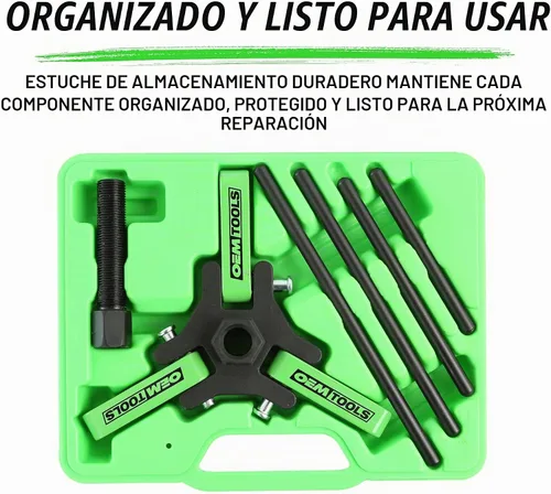 Vista 6 de OEMTOOLS 25090 juego de tirador de equilibrio armónico Spring-loaded Jaws, Comes in Storage Case, Removes Damper Pulleys in Tight Engine Compartments
