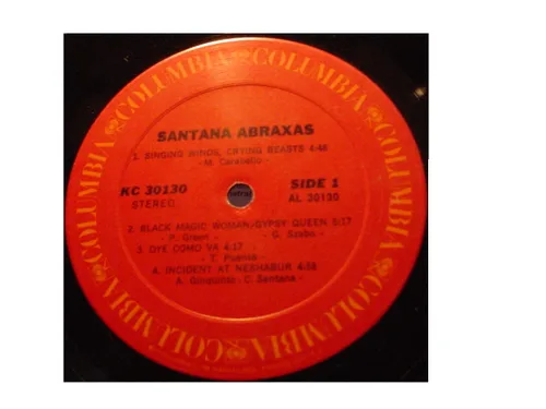 Vista 5 de Santana: Abraxas (12" 33 rpm) Vinyl Record # KC 30130 (1970)