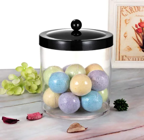 Vista 7 de SheeChung Tarro de Boticario Premium - Recipiente Contenedor Grande de Plástico Transparente de 50 Oz. con Tapa de Acero Inoxidable a Prueba