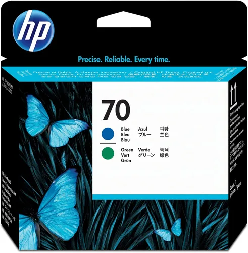 Vista 2 de HP Cabezal de impresión DesignJet azul y verde (C9408A) para impresoras DesignJet Z3200 y Z3100 de gran formato Cabezal de impresión azul y verde