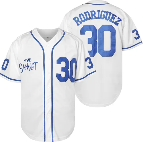 Vista 12 de The Sandlot Benny The Jet Rodriguez Michael Squints Palledorous Alan Yeah-Yeah McClennan Bel Air Jersey de Béisbol con Impresión 3D
