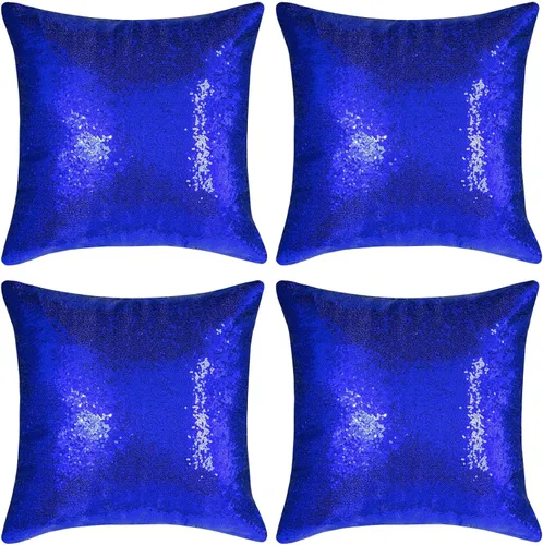 Vista 10 de Juego de 4 fundas de almohada decorativas con lentejuelas negras cuadradas para silla, sofá, cama, dormitorio, sala de estar, decoración para bodas