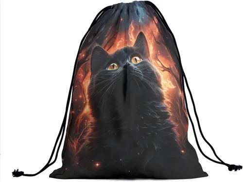 Vista 156 de Bolsa de agarre de gimnasia de piel de animal, bolsa de gimnasia con cordón ajustable, bolsa de cuerda para fauna silvestre, Mariposas Galaxy