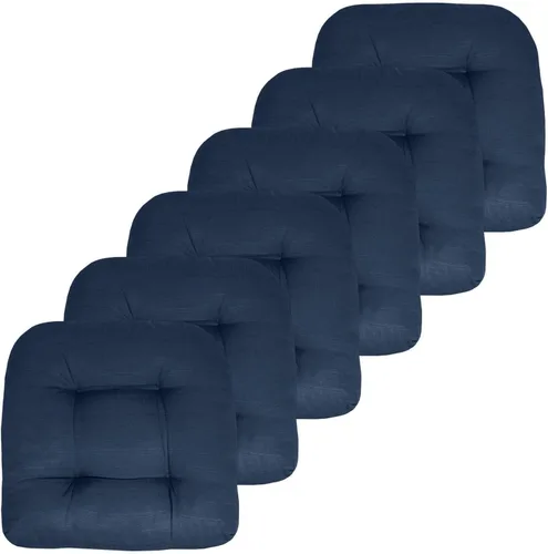 Vista 71 de Sweet Home Collection - Cojines para silla de patio y exterior, almohadillas prémium con relleno grueso y cómodo de fibra, mechones, 19 x 19 Negro
