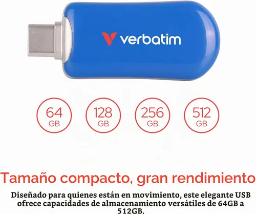 Vista 2 de Verbatim Unidad flash USB C Plectra de 64 GB, USB 3.2 Gen 1, 100 MB/s