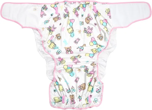 Vista 7 de Littleforbig Silky Adult Ribbon Omutsu Diaper Wrap Cover Washable Adjustable Reusable Waterproof - Baby Cuties