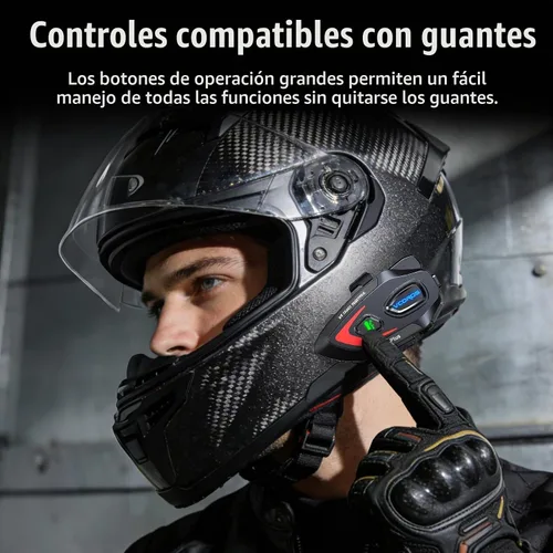 Vista 7 de VCOROS Auriculares para casco de motocicleta, intercomunicador de casco