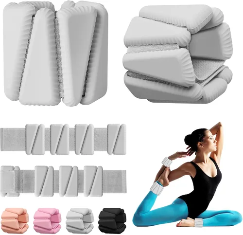 Vista 9 de Pesas para Muñeca, Pesas Ajustables para Muñeca y Tobillo para Mujeres, Juego de 2 (1 libra Cada Una), Pulseras con Pesos para Caminar, Yoga, Danza