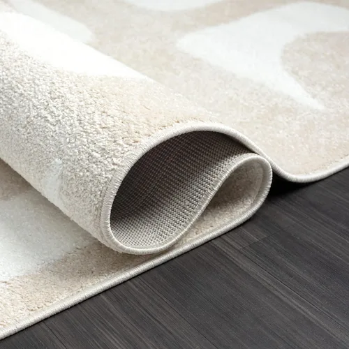 Vista 5 de Abani Nuevo Collection - Alfombra de área, diseño geométrico moderno beige/crema, 4 x 6 pies, fácil de limpiar, duradera para niños y mascotas,
