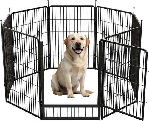 Vista 12 de SunsGrove - Cerca para perros para exteriores, corral resistente de 32 pulgadas con 2 paneles para perros pequeños y medianos, cerca de juego
