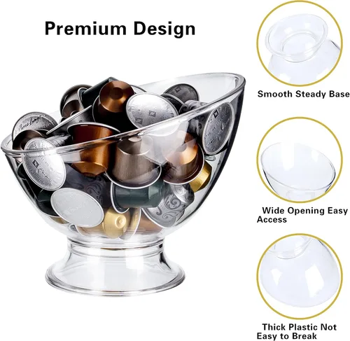 Vista 3 de MOLFUJ Soporte para cápsulas de café, plástico transparente para tazas K, soportes para cápsulas de café expreso para mostrador pequeño