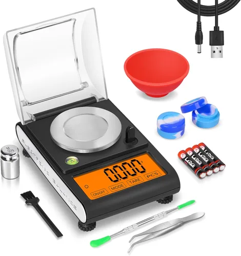 Vista 8 de Fuzion Báscula miligramos de 50/0.00 oz, escala de mg con peso cal de 0.71 oz, microescala, báscula de polvo para recargar