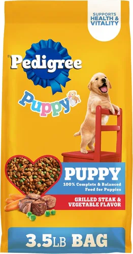 Vista 14 de Pedigree Puppy Growth & Protection - Alimento seco para perros con sabor a pollo y verduras - 3.5 libras Bolsa 100% completo y equilibrado, 36