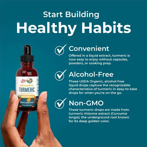 Vista 5 de MaryRuth Organics Extracto líquido de cúrcuma orgánica, sin azúcar, orgánico por la USDA, suplemento de cúrcuma orgánica, sin OMG, sin gluten
