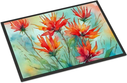 Vista 56 de Caroline's Treasures DAC1621MAT - Felpudo con diseño de camelia en acuarela de 18 x 27 pulgadas, tapete para puerta delantera, para interiores